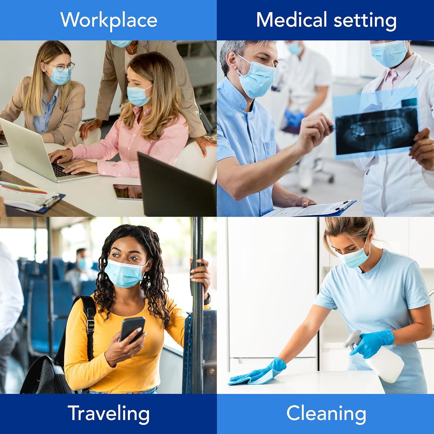 Mascarillas Desechables Medicom Expressions - Caja 50 Unidades - Quirúrgicas ASTM Nivel 3 - Adultos Azules