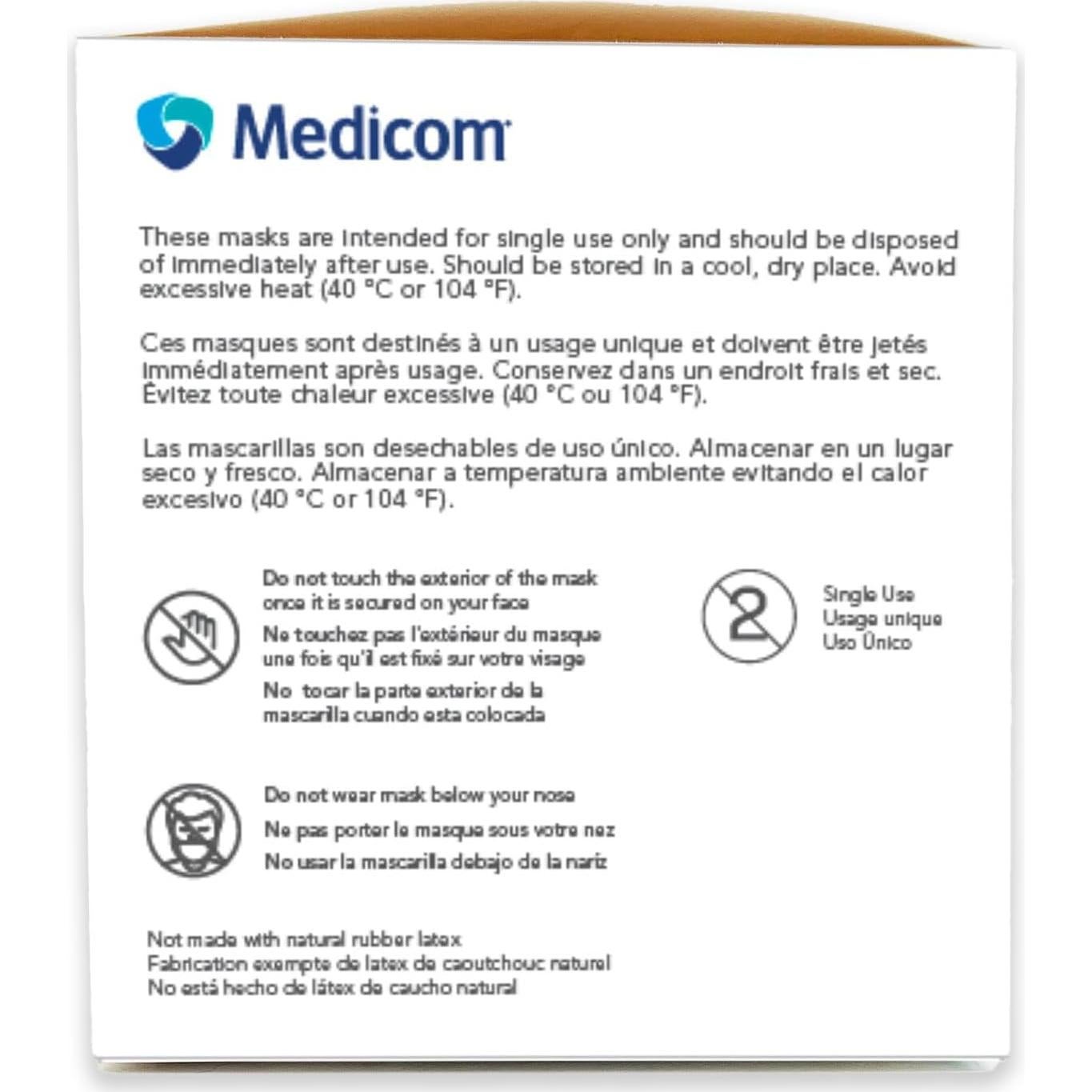 Mascarillas Desechables Medicom Expressions - Caja 50 Unidades - Quirúrgicas ASTM Nivel 3 - Adultos Azules