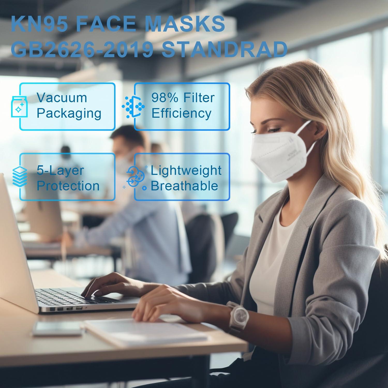 Mascarillas KN95 XIKII Paquete de 50 5 Capas Alta Filtración