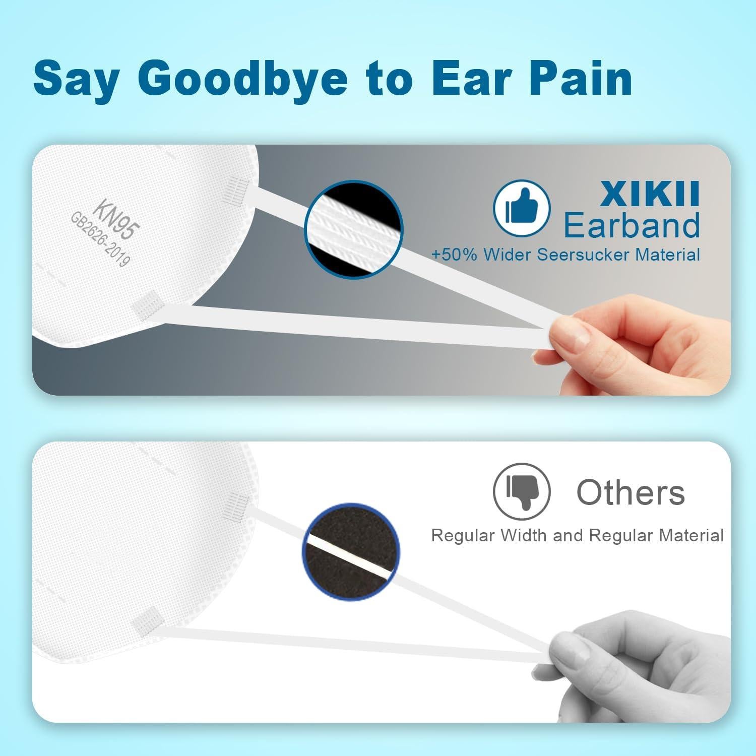 Mascarillas KN95 XIKII Paquete de 50 5 Capas Alta Filtración