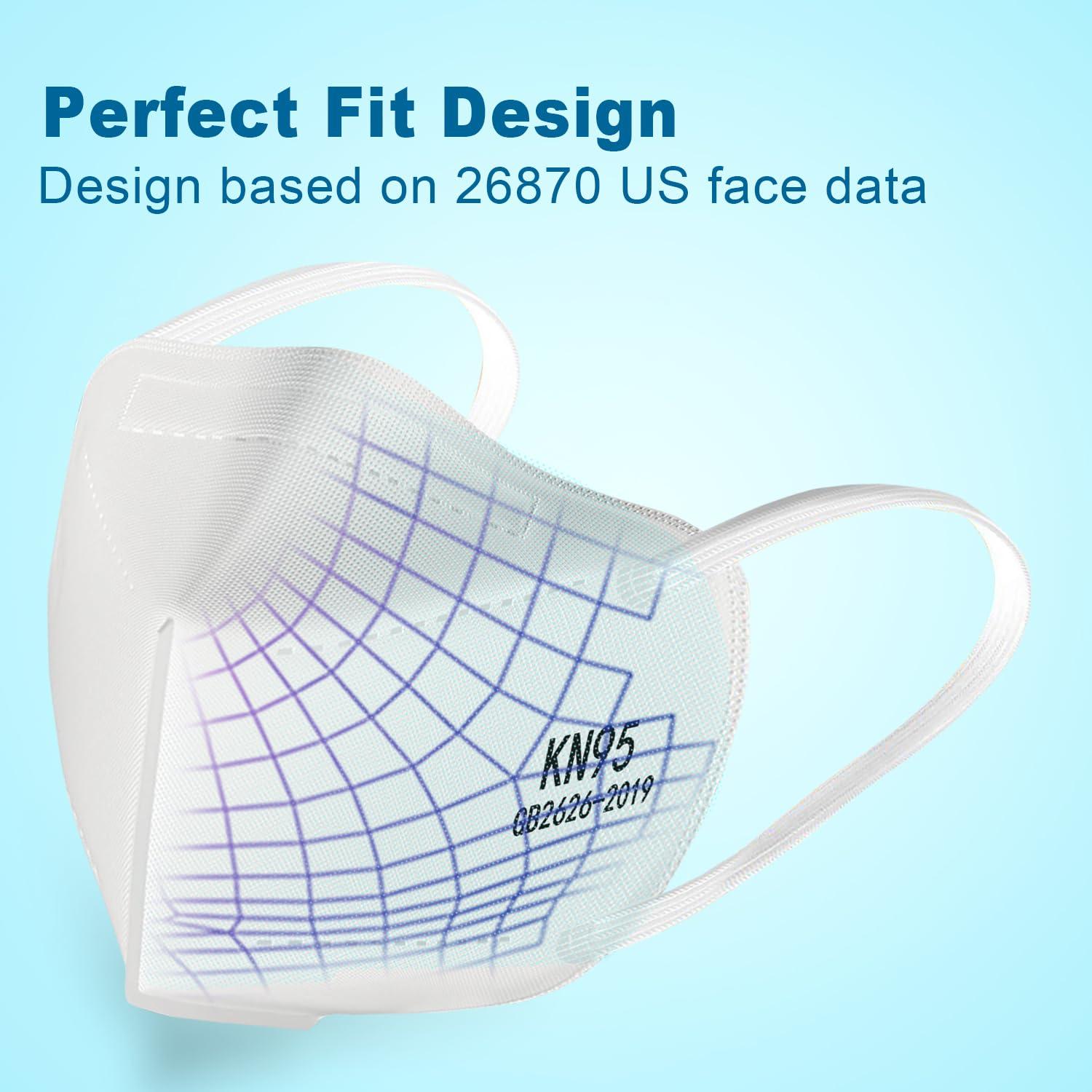 Mascarillas KN95 XIKII Paquete de 50 5 Capas Alta Filtración