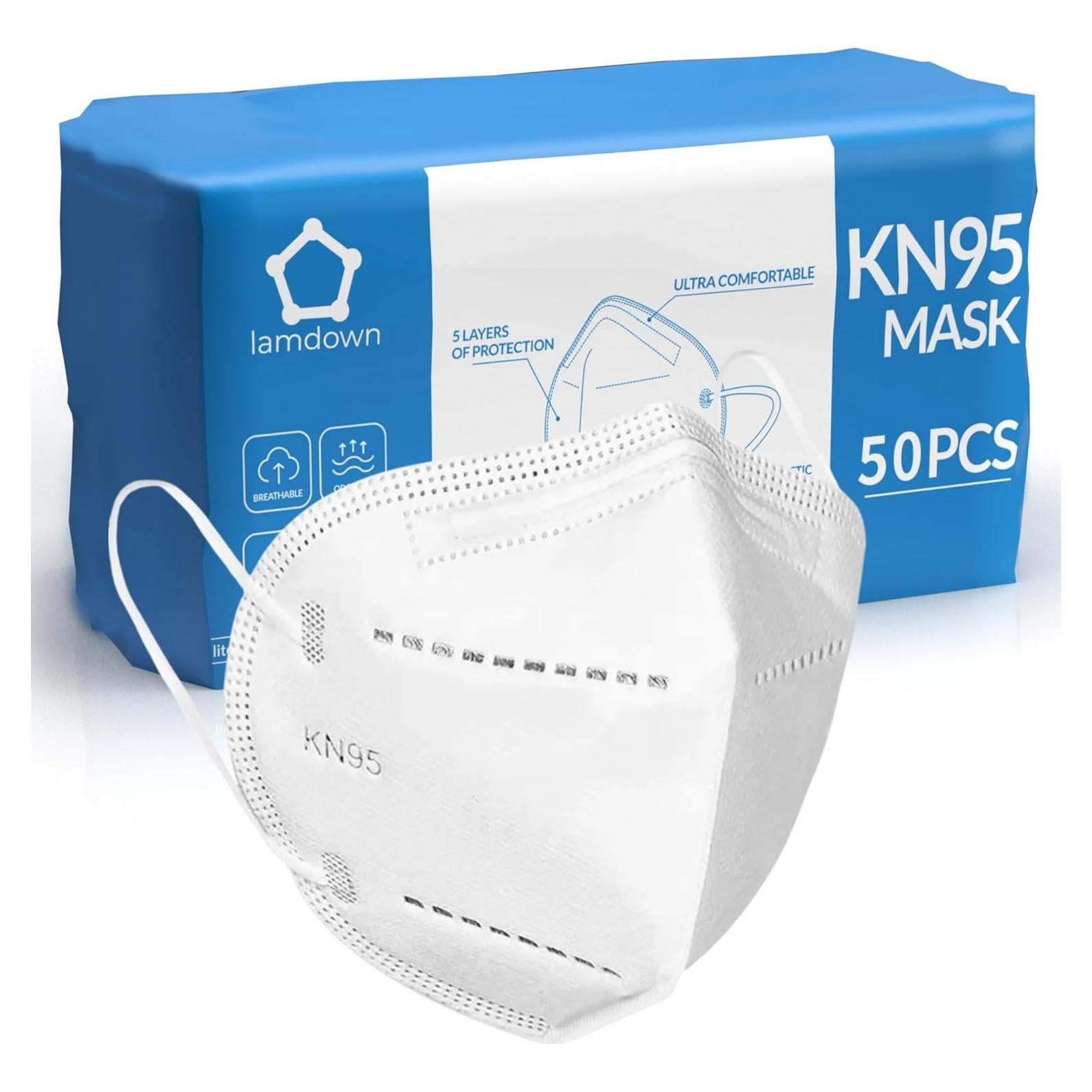 Mascarillas KN95 Lamdown 50 Unidades 5 Capas Adultos