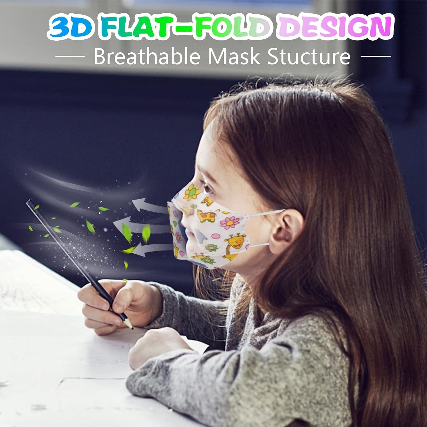 60 Mascarillas Desechables KF94 para Niños - 4 Capas Transpirables