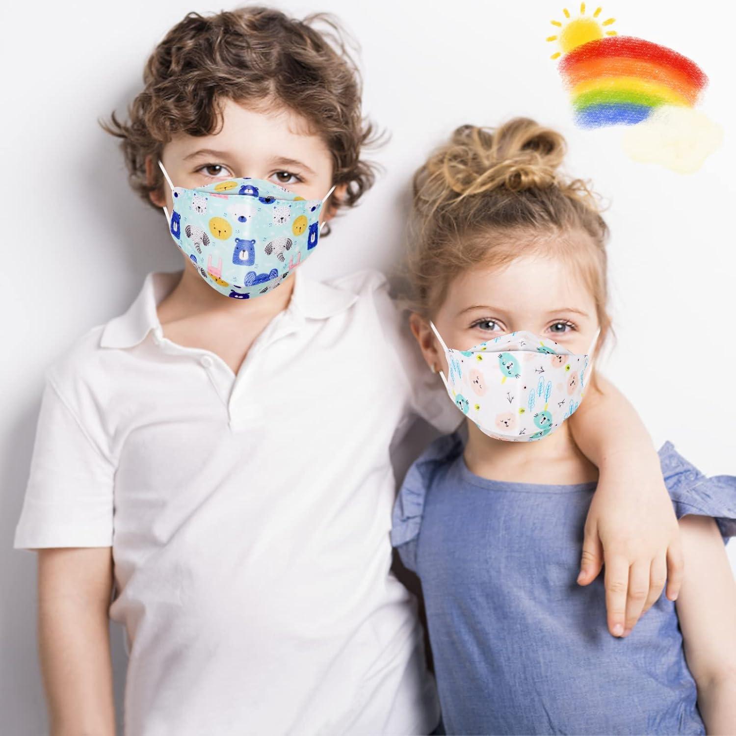 60 Mascarillas Desechables KF94 para Niños - 4 Capas Transpirables