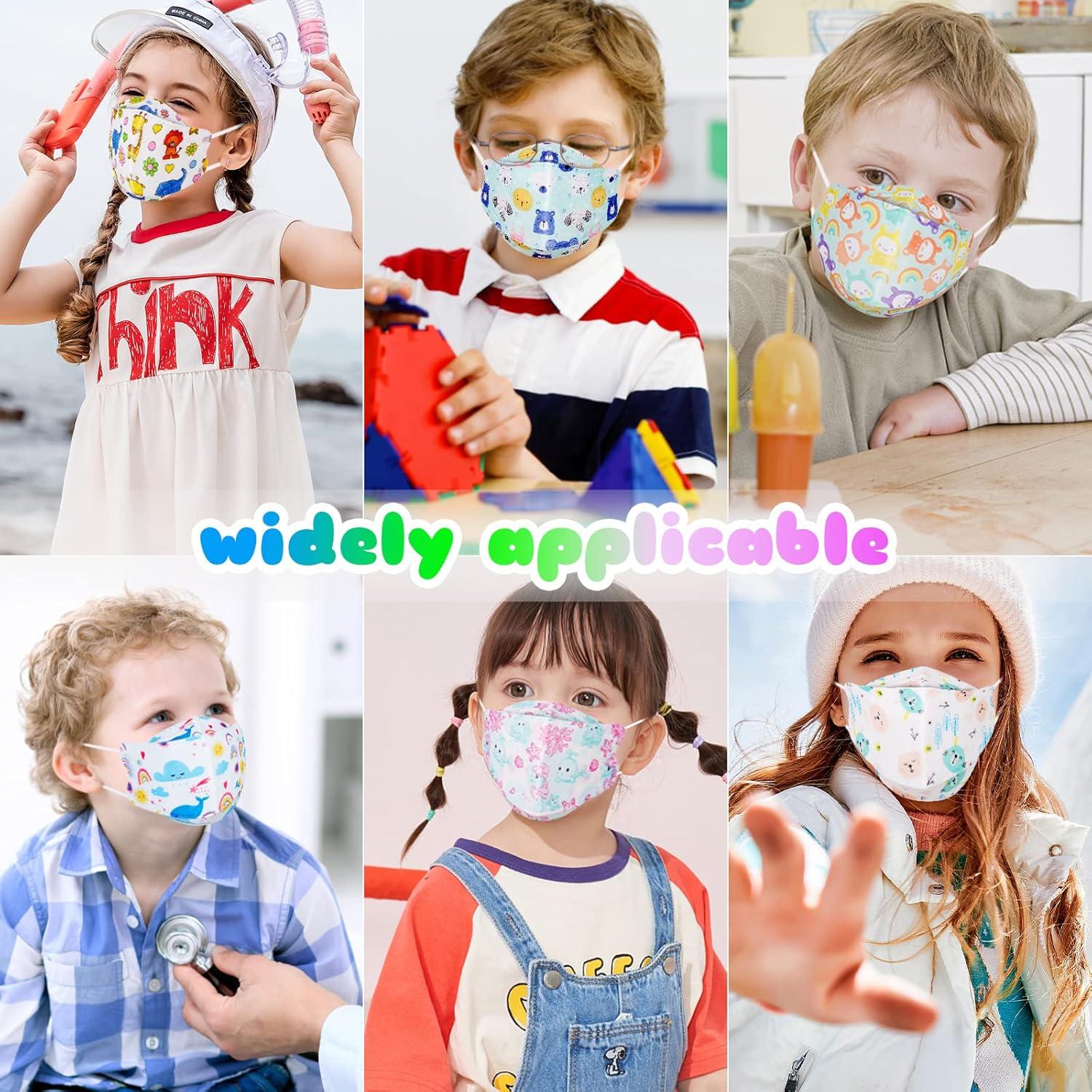 60 Mascarillas Desechables KF94 para Niños - 4 Capas Transpirables