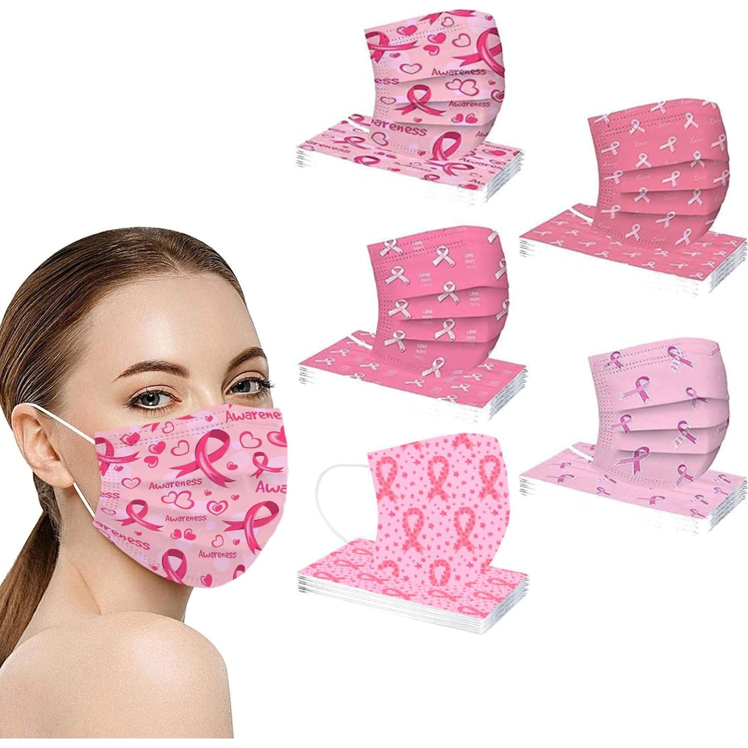 Mascarillas Desechables 50 Pcs SOGOODED Cinta Rosa 3 Capas