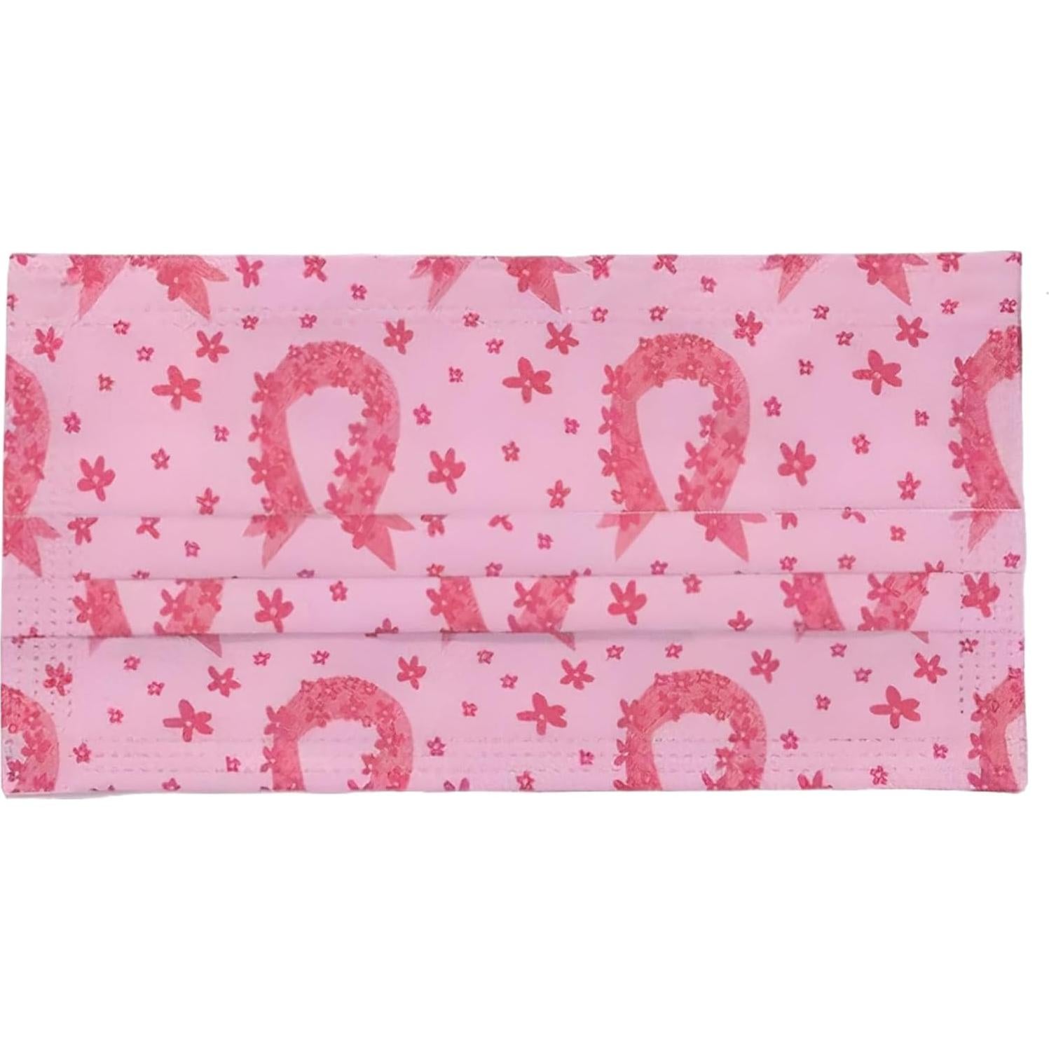 Paquete de 50 mascarillas desechables rosa - Concienciación cáncer de mama