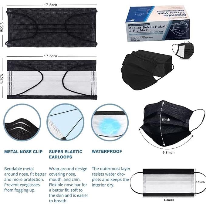 Mascarillas Desechables 3 Capas - Paquete de 50 Unidades