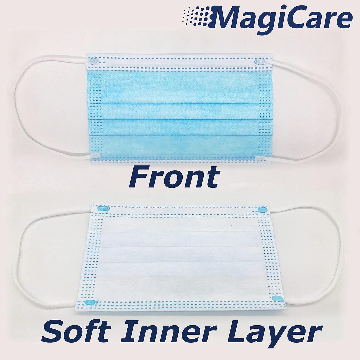 Mascarillas Faciales Desechables MAGICARE para Niños - 50 Piezas, 3 Capas, Azul