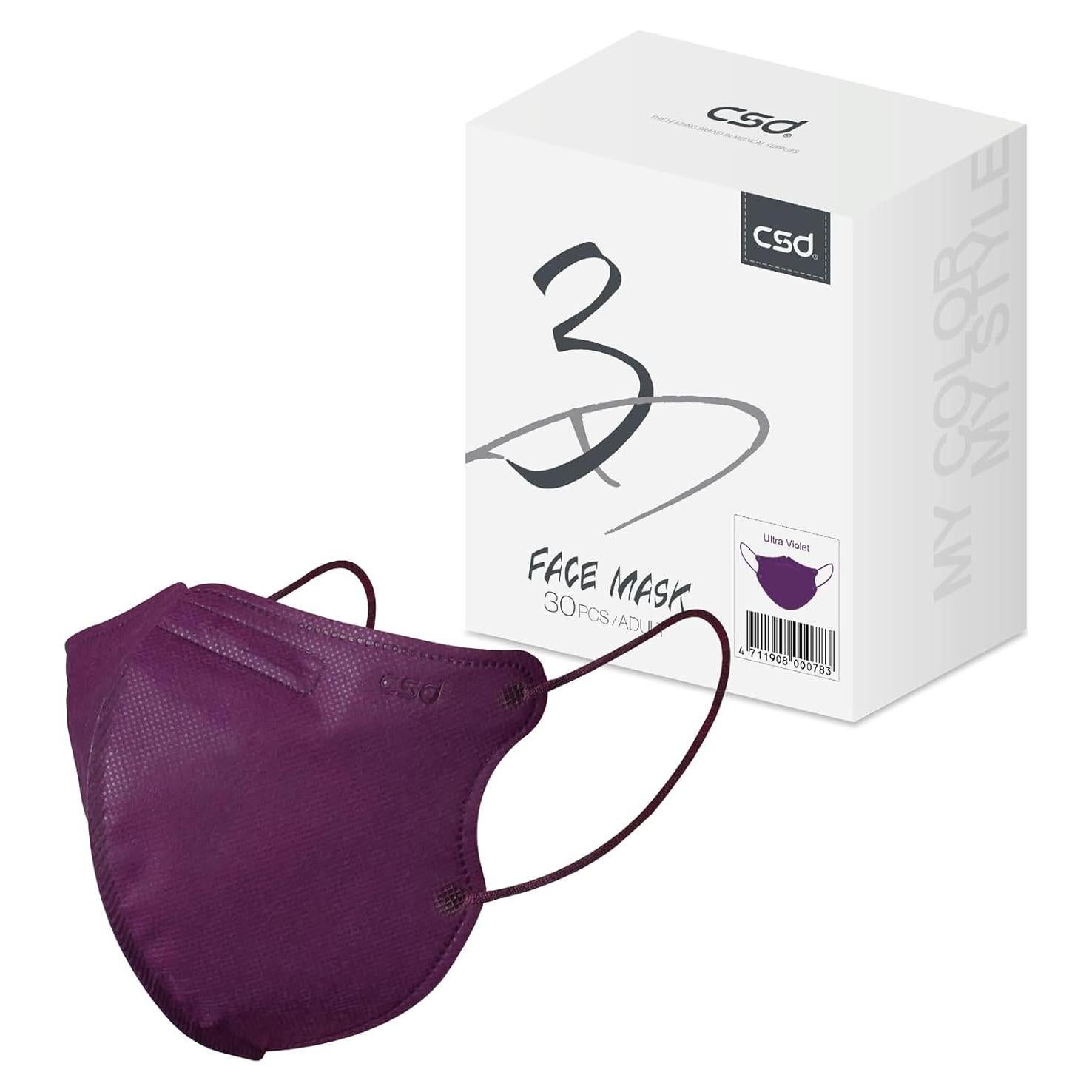 Mascarillas Desechables CSD 30 Pcs 3 Capas Ultra Violeta