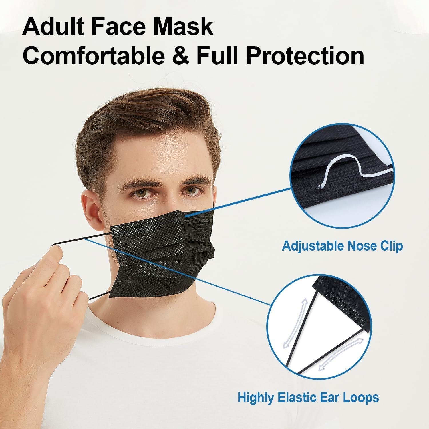 Mascarillas Desechables Negras 3 Capas ASTM Nivel 3 - 50 Pcs