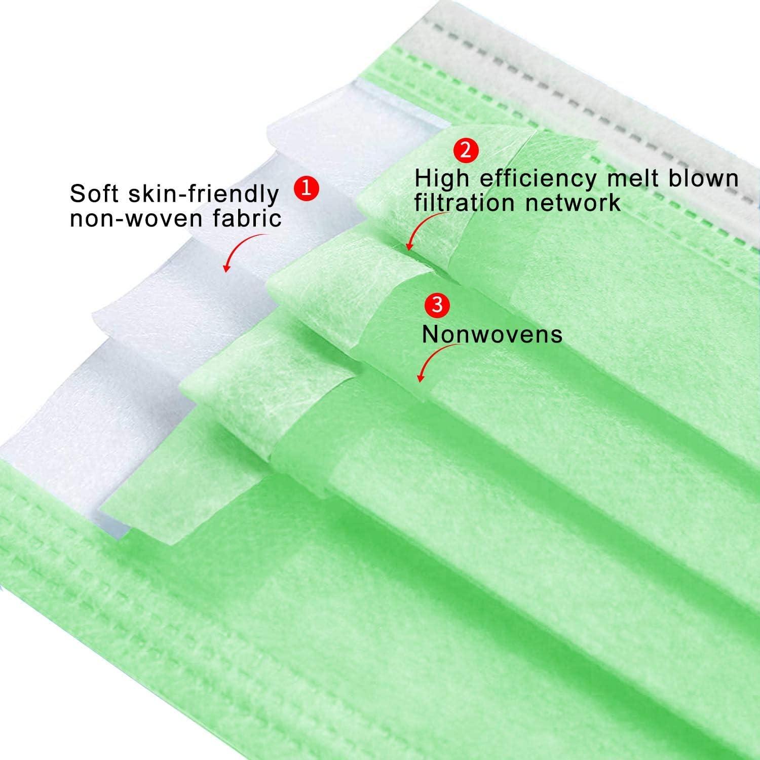 Mascarillas Desechables 3 Capas YYM Verde - Paquete de 50