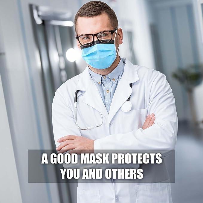 Mascarillas desechables VASTMED 50PCs 3 capas Antifog Azul