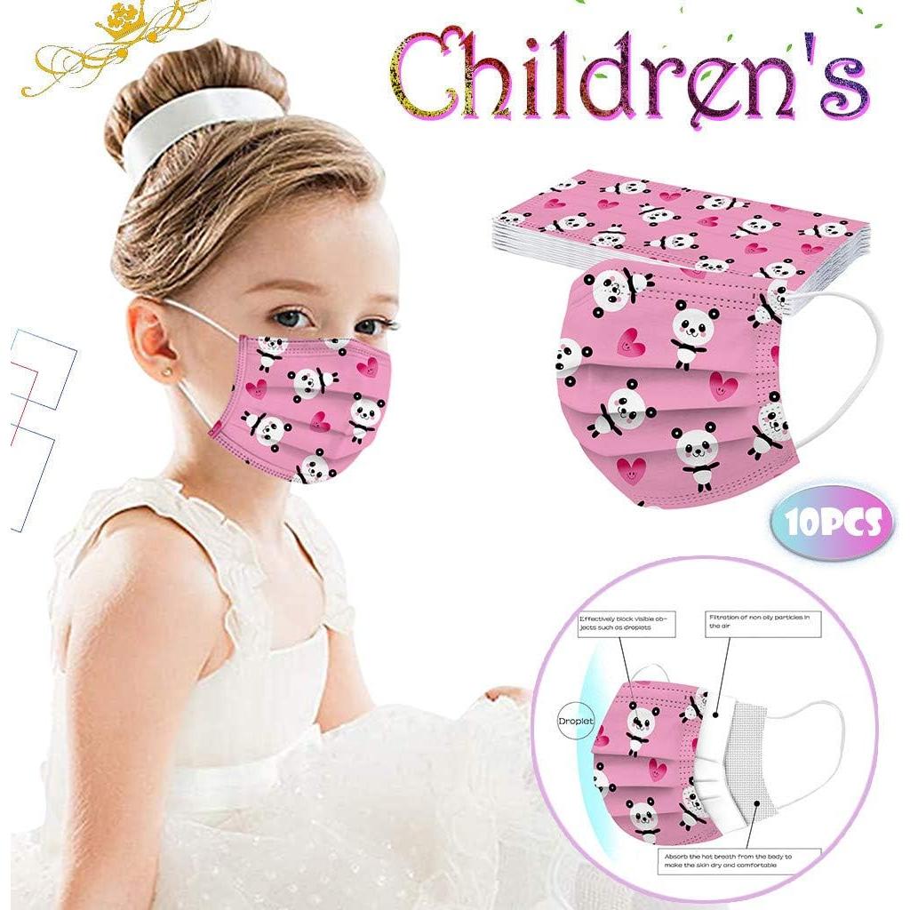 50 Mascarillas Faciales Desechables Niños 3 Capas Ajustables