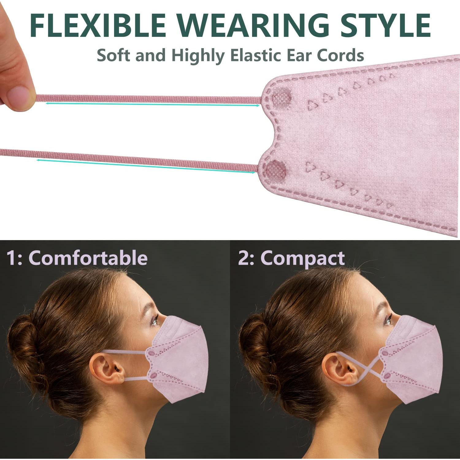 Mascarillas KF94 60 Pcs Multicolores Desechables 4 Capas