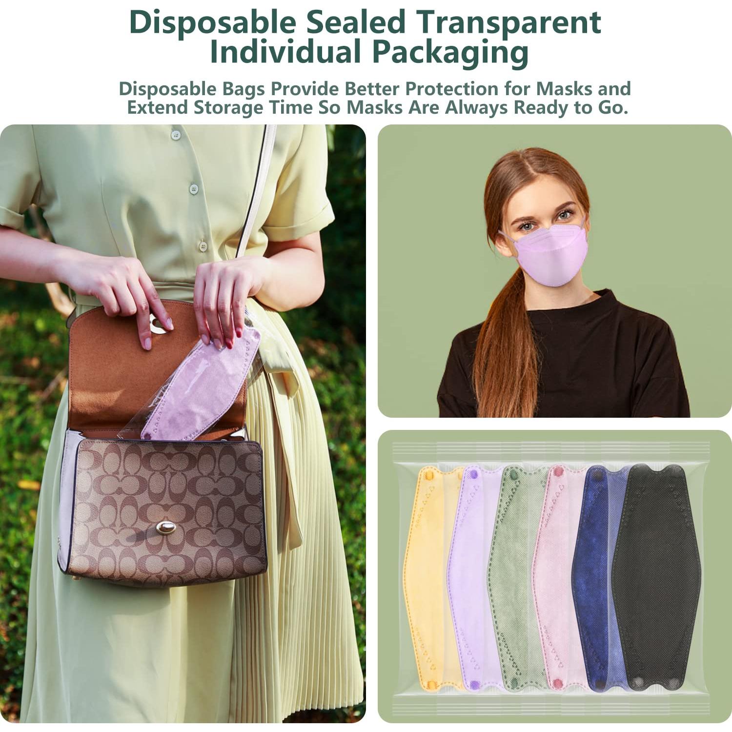 Mascarillas KF94 60 Pcs Multicolores Desechables 4 Capas