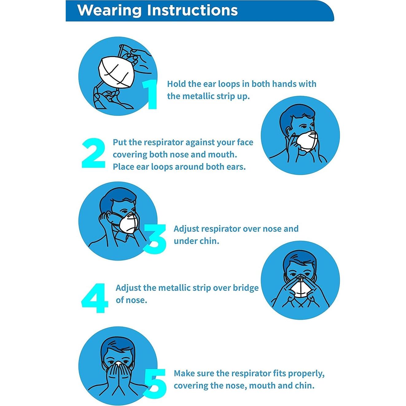 Mascarillas KN95 BYD CARE - 50 Piezas, Plegables y Cómodas