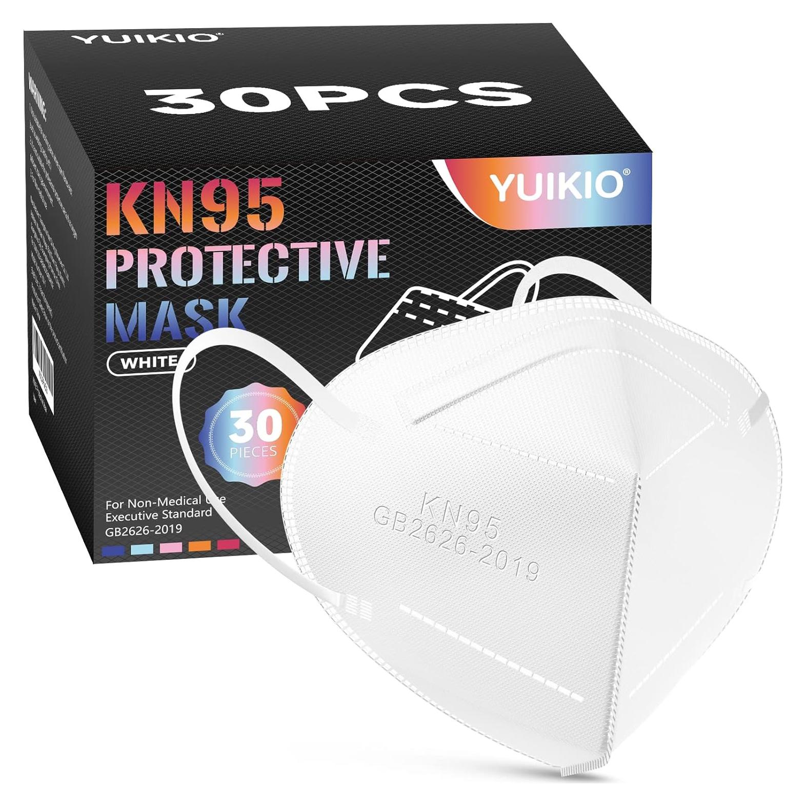 Mascarillas KN95 YUIKIO - Paquete de 30 Unidades - Filtración >95%