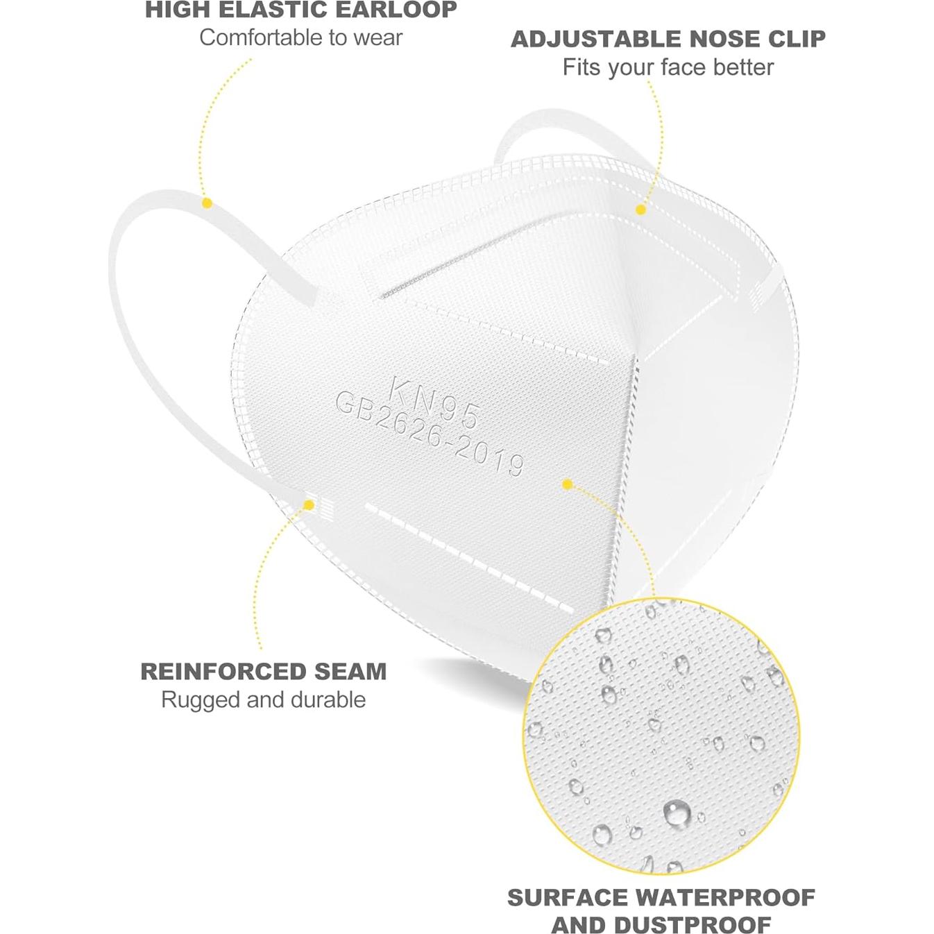 Mascarillas KN95 YUIKIO - Paquete de 30 Unidades - Filtración >95%