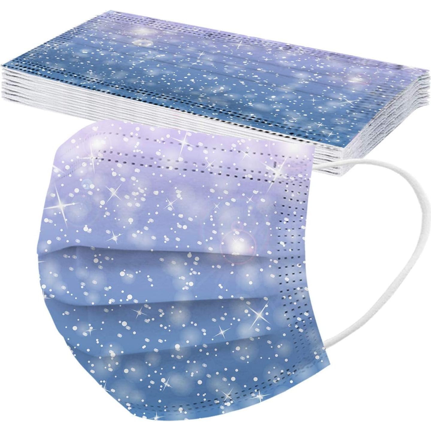 Cubierta Facial Desechable 3 Capas Copo de Nieve 50 Piezas