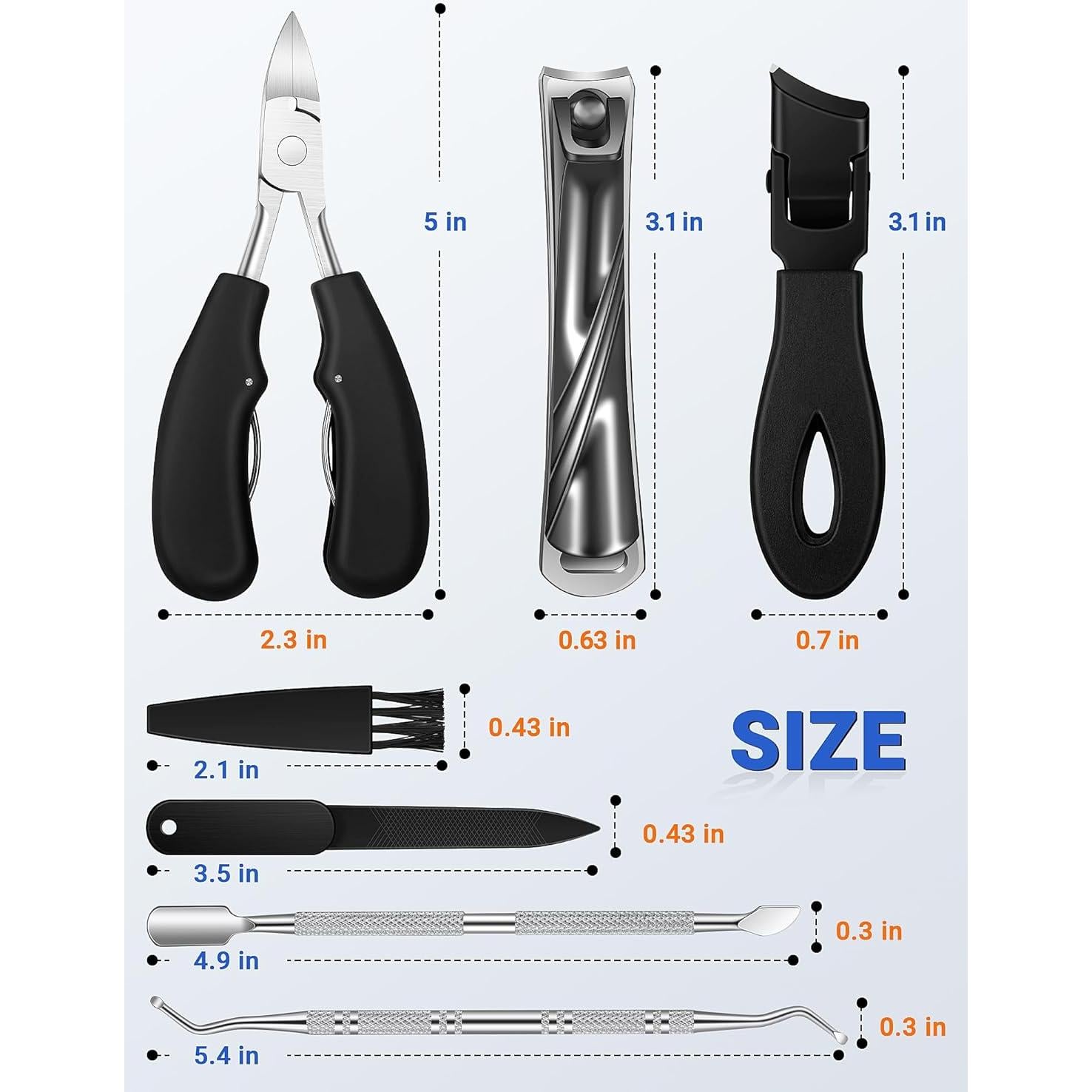 Cortauñas Profesional MERDTTES 7 Pcs para Uñas Gruesas