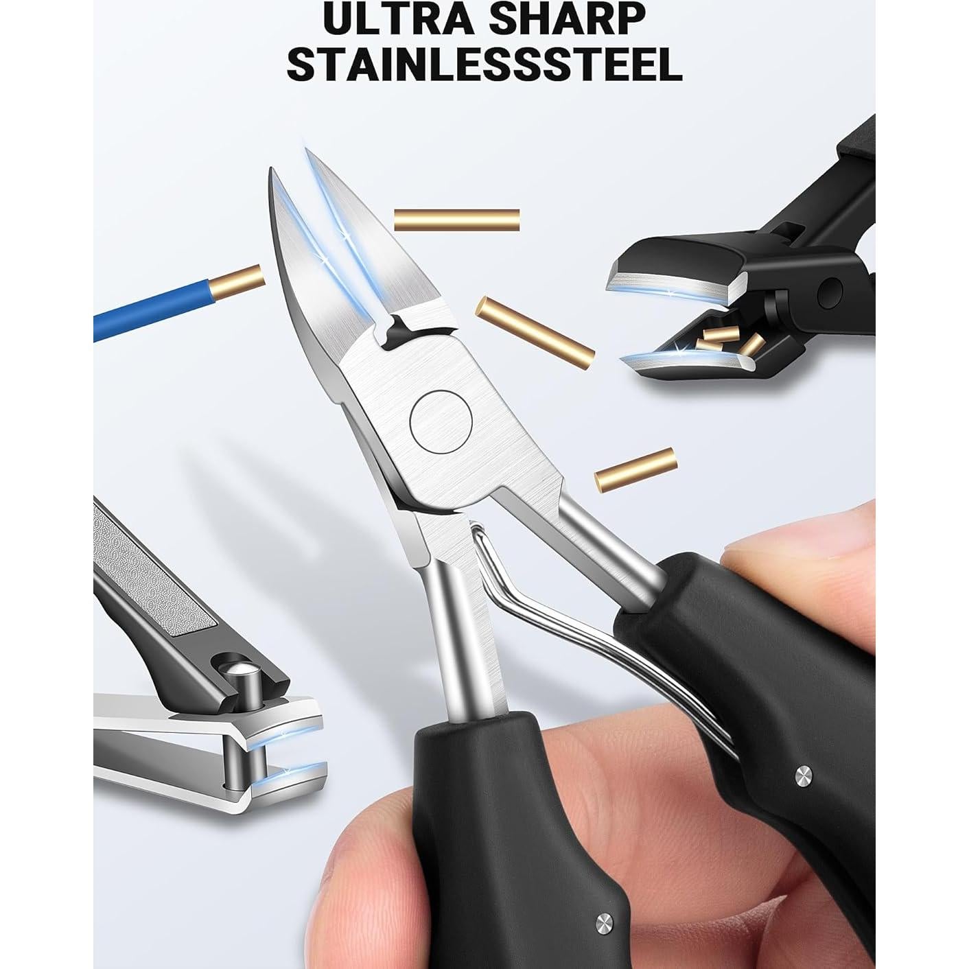 Cortauñas Profesional MERDTTES 7 Pcs para Uñas Gruesas