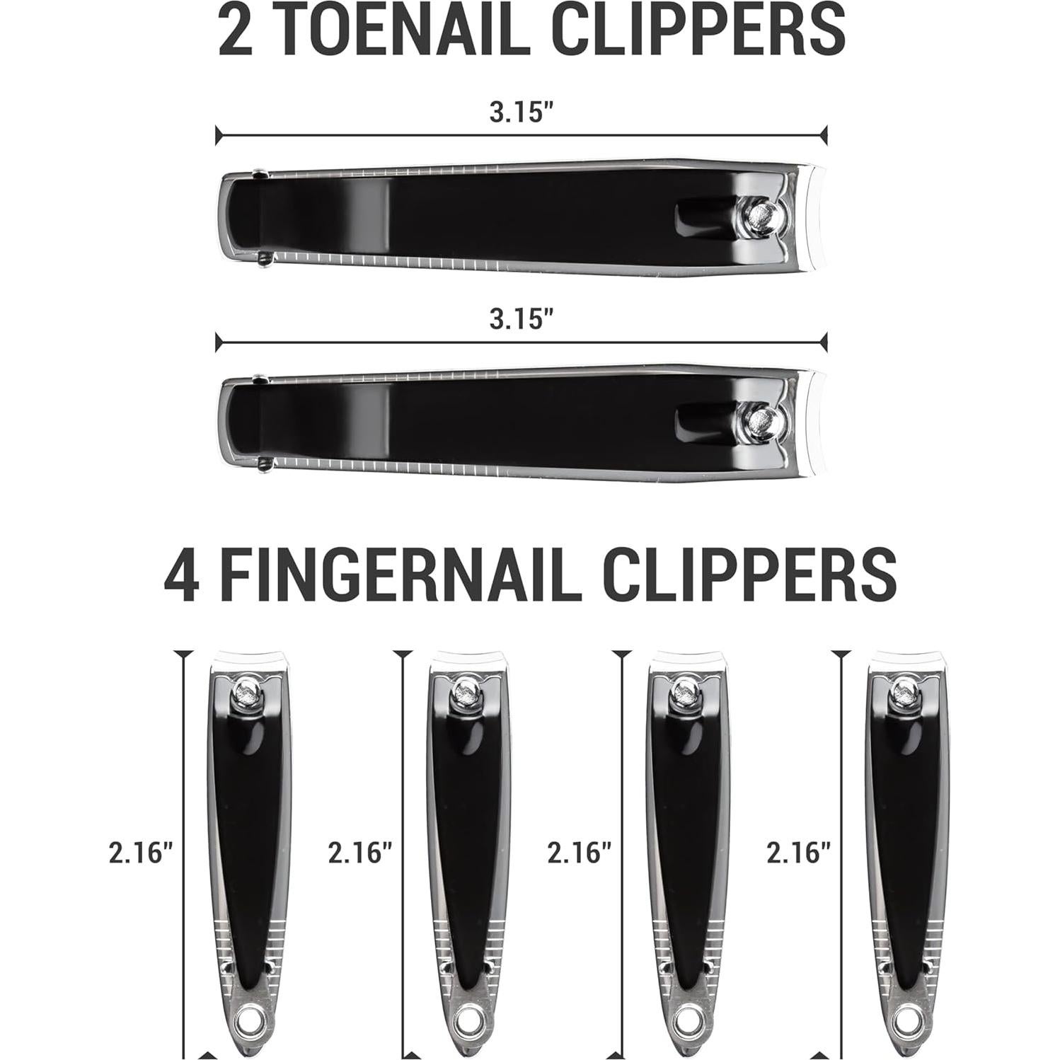 Juego de Cortauñas 6 Piezas CERTIGEN - Uñas de Manos y Pies