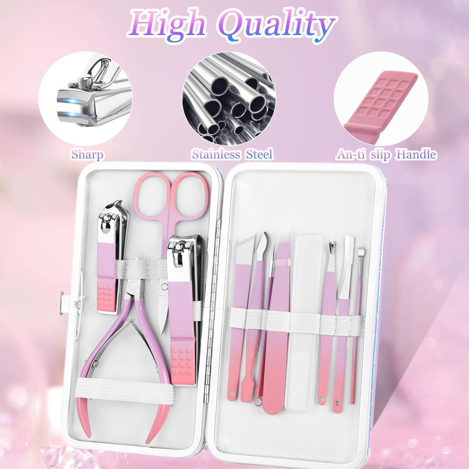 Juego de Manicura y Pedicura Aceoce 12 en 1 con Estuche