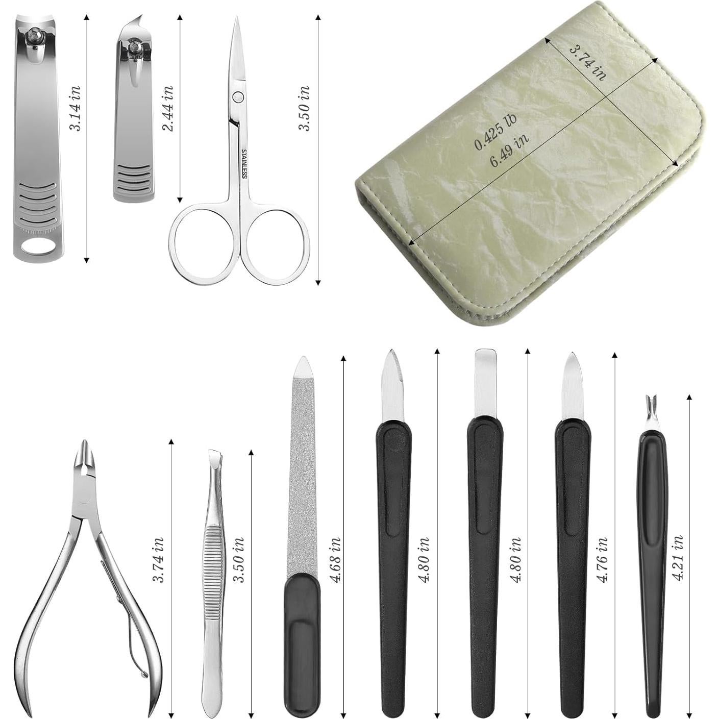 Juego de Manicura y Pedicura Sopolise 10 Piezas Verde Claro