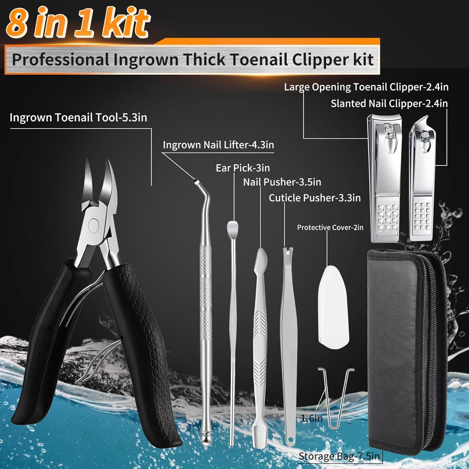 Juego de Pedicura Profesional Fvbber 8 Piezas Uñas Gruesas