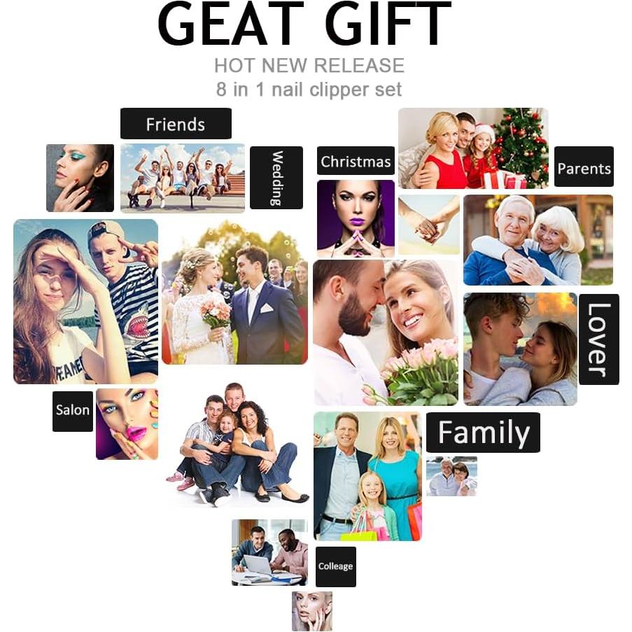 Kit de Manicura y Pedicura 8 Piezas HANTEKAS Acero Inoxidable