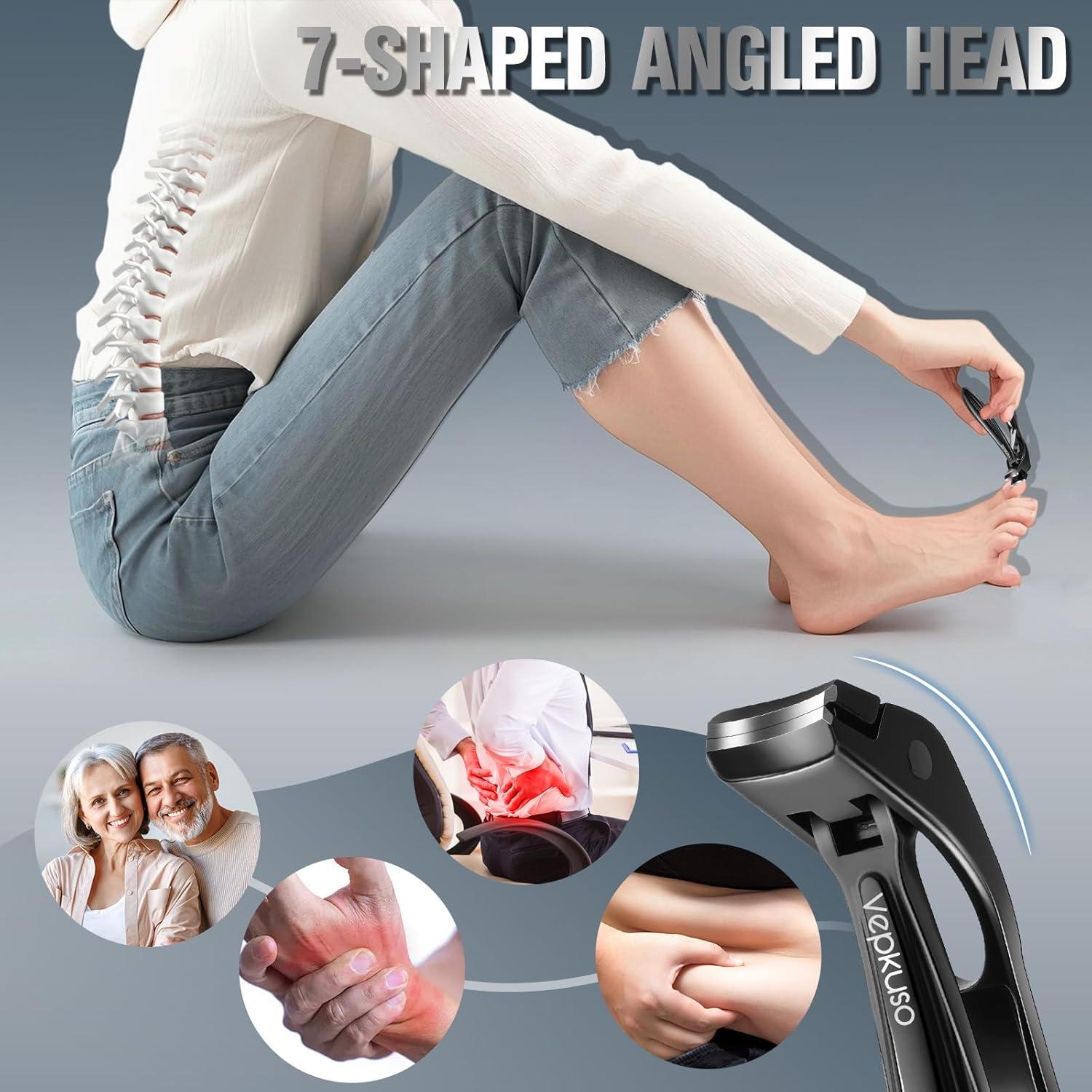 Juego de Cortauñas Vepkuso Mango Largo para Uñas Gruesas