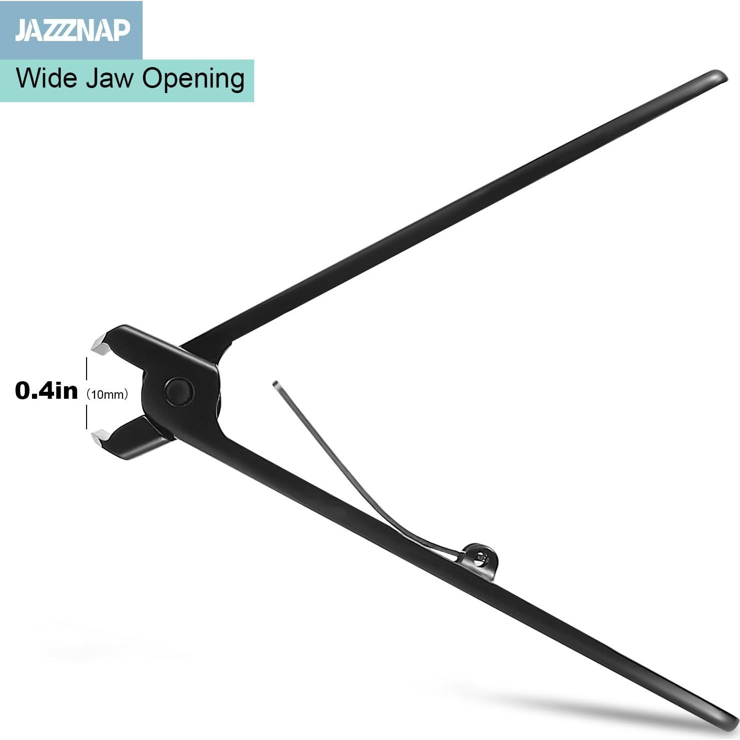 JAZZZNAP Nail Clippers Set, Ultra Wide Jaw Opening Fingernail and Toenail Clippers with Nail File for Thick and Ingrown Nails, Black