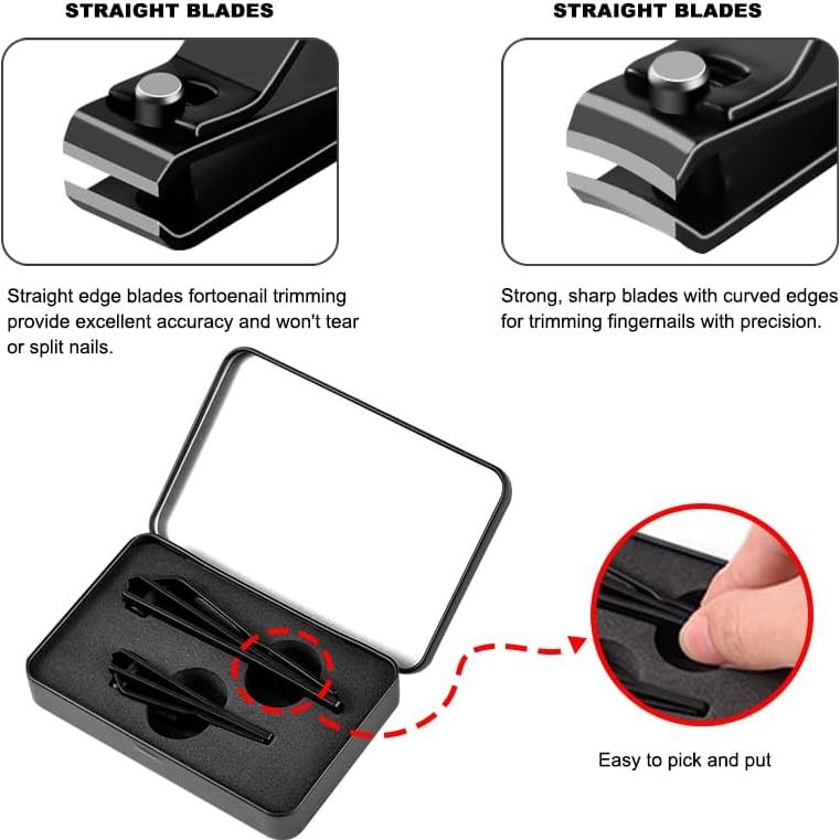 Juego de Cortauñas VAIJOY de Acero Inoxidable con Caja de Estaño
