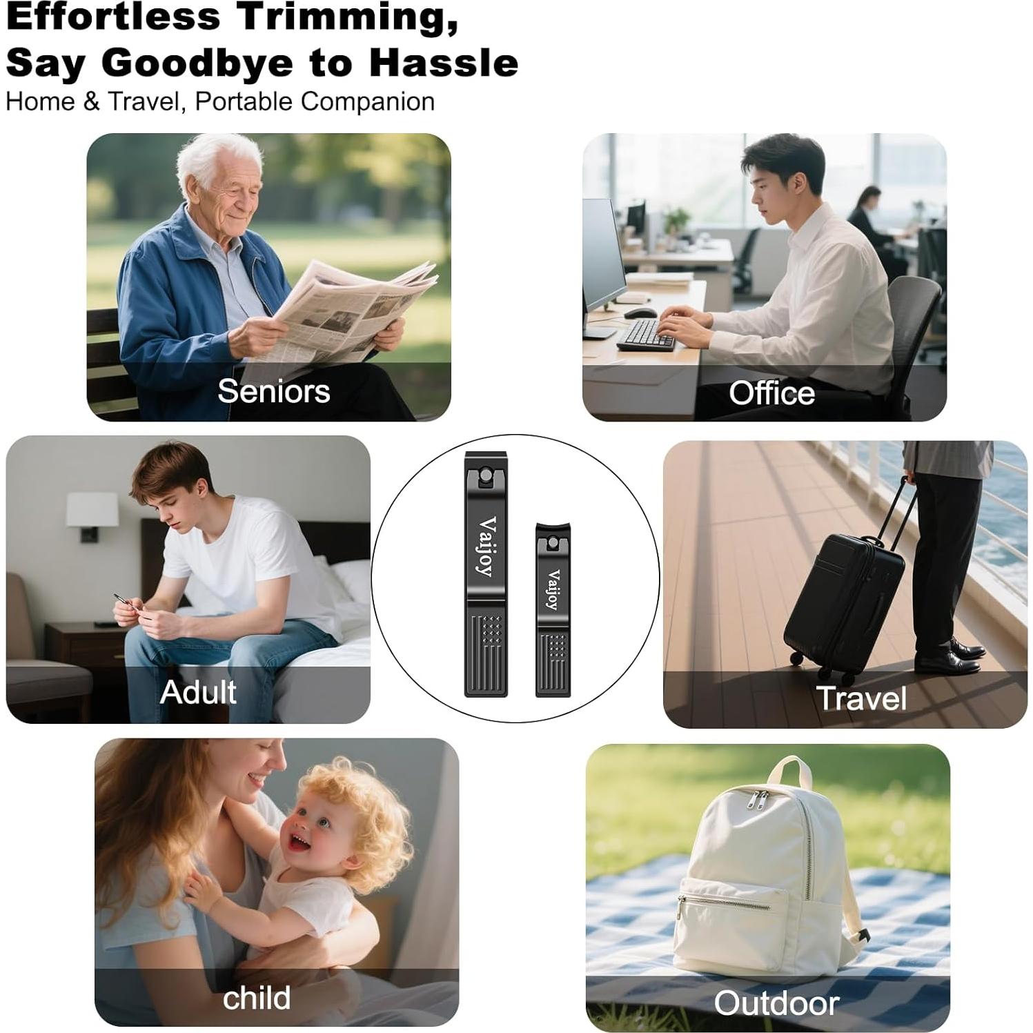 Juego de Cortauñas VAIJOY de Acero Inoxidable con Caja de Estaño