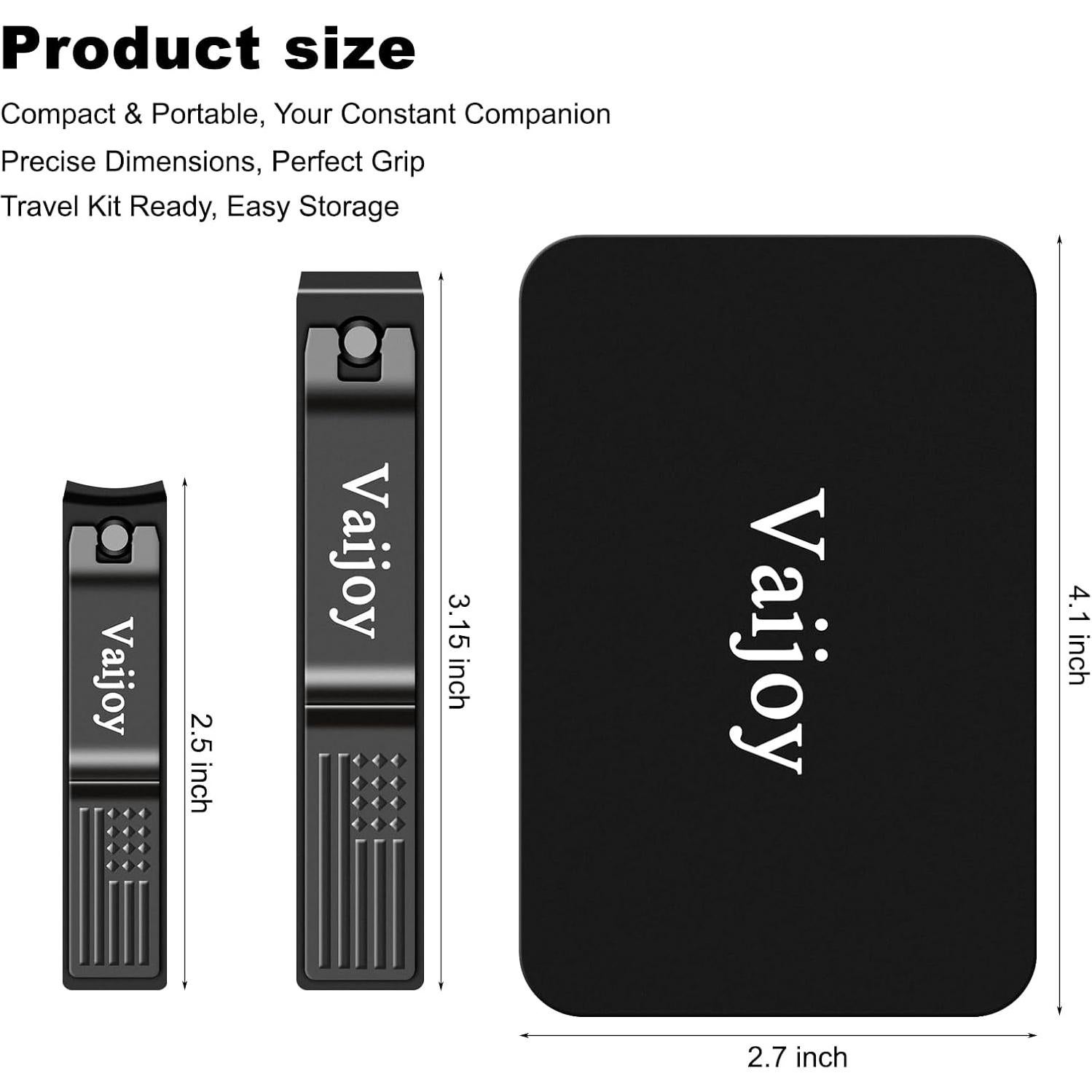 Juego de Cortauñas VAIJOY de Acero Inoxidable con Caja de Estaño