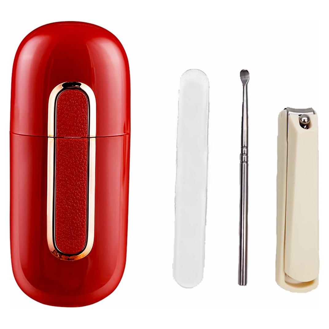 Kit de Manicura Ksvsonrvi 3 Piezas Acero Inoxidable Rojo