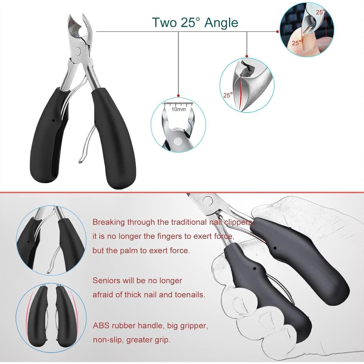 Cortauñas Gruesas Popsica - Uso Pesado, Apertura Ancha, 360°