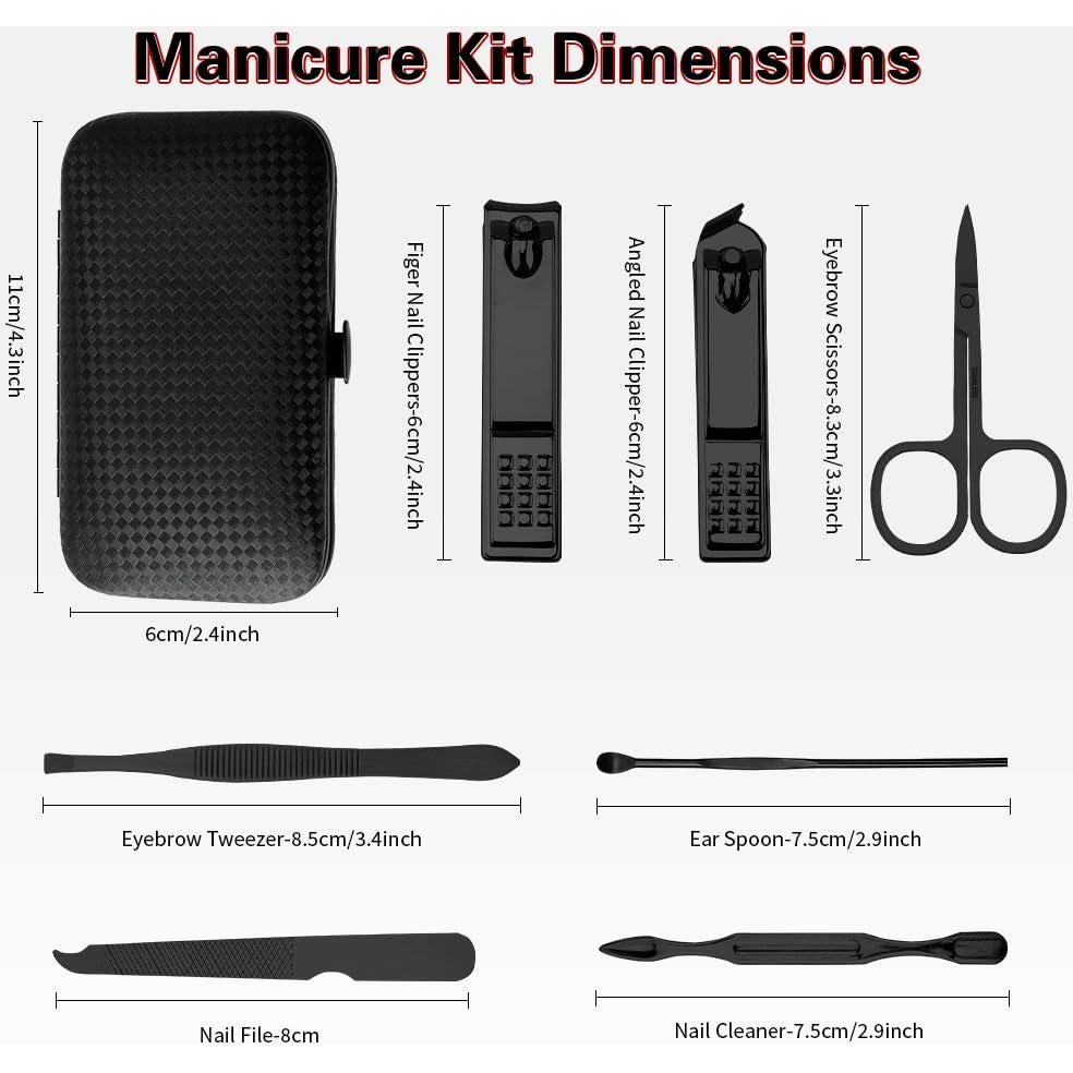 Kit de Manicura Portátil Tauywolci - 7 Herramientas Acero Inoxidable