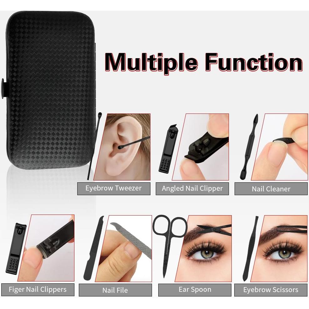 Kit de Manicura Portátil Tauywolci - 7 Herramientas Acero Inoxidable