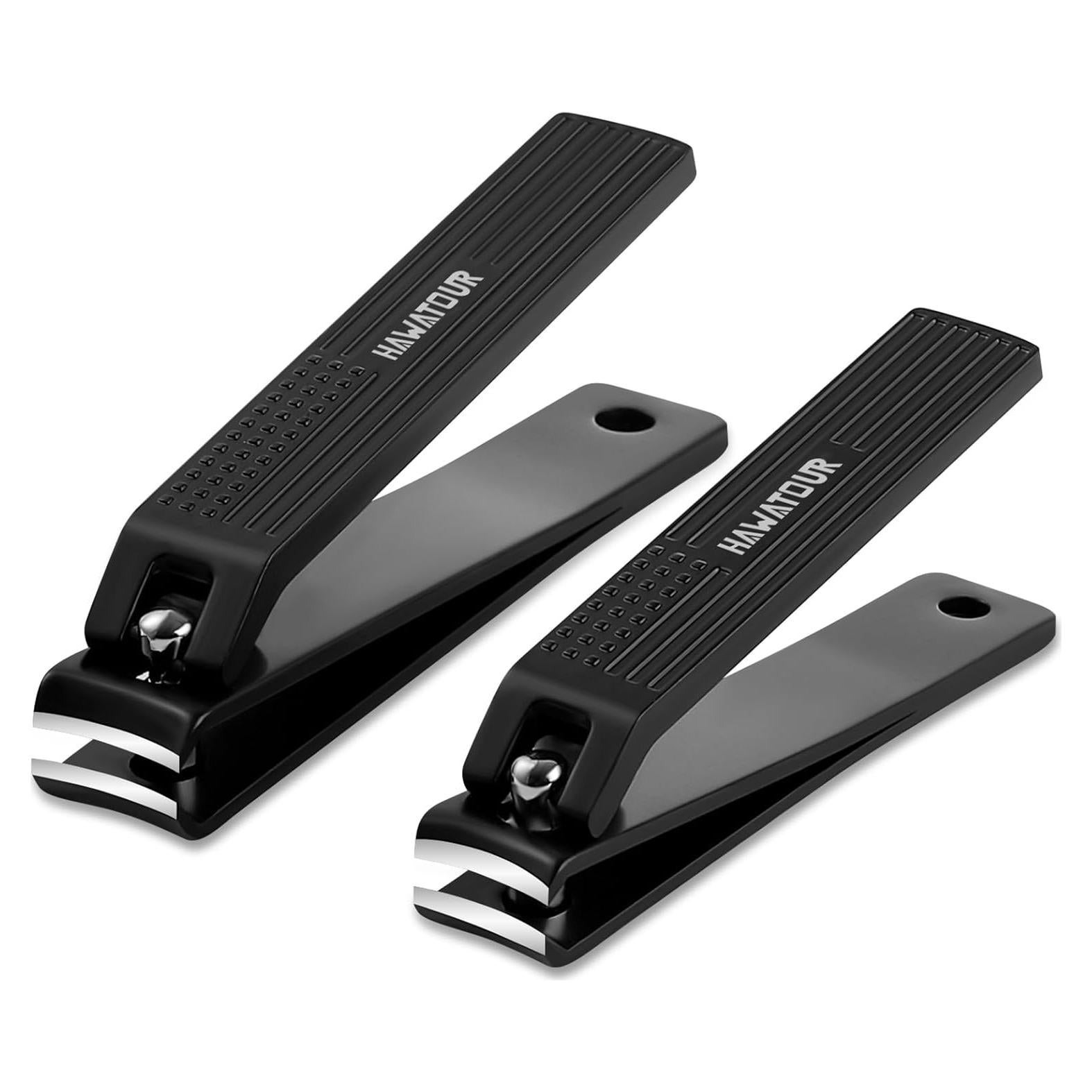 Juego de Cortauñas HAWATOUR Curvados Ultra Afilados Negro