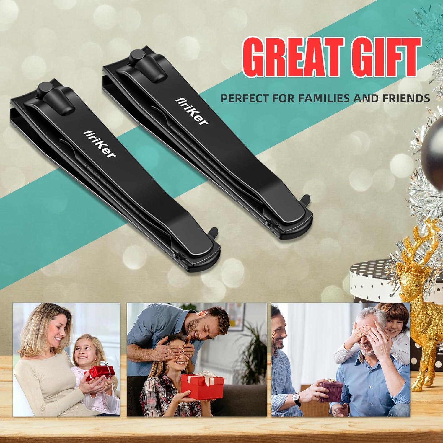 Juego de Cortauñas firiKer 2 Piezas Acero Inoxidable Negro Mate