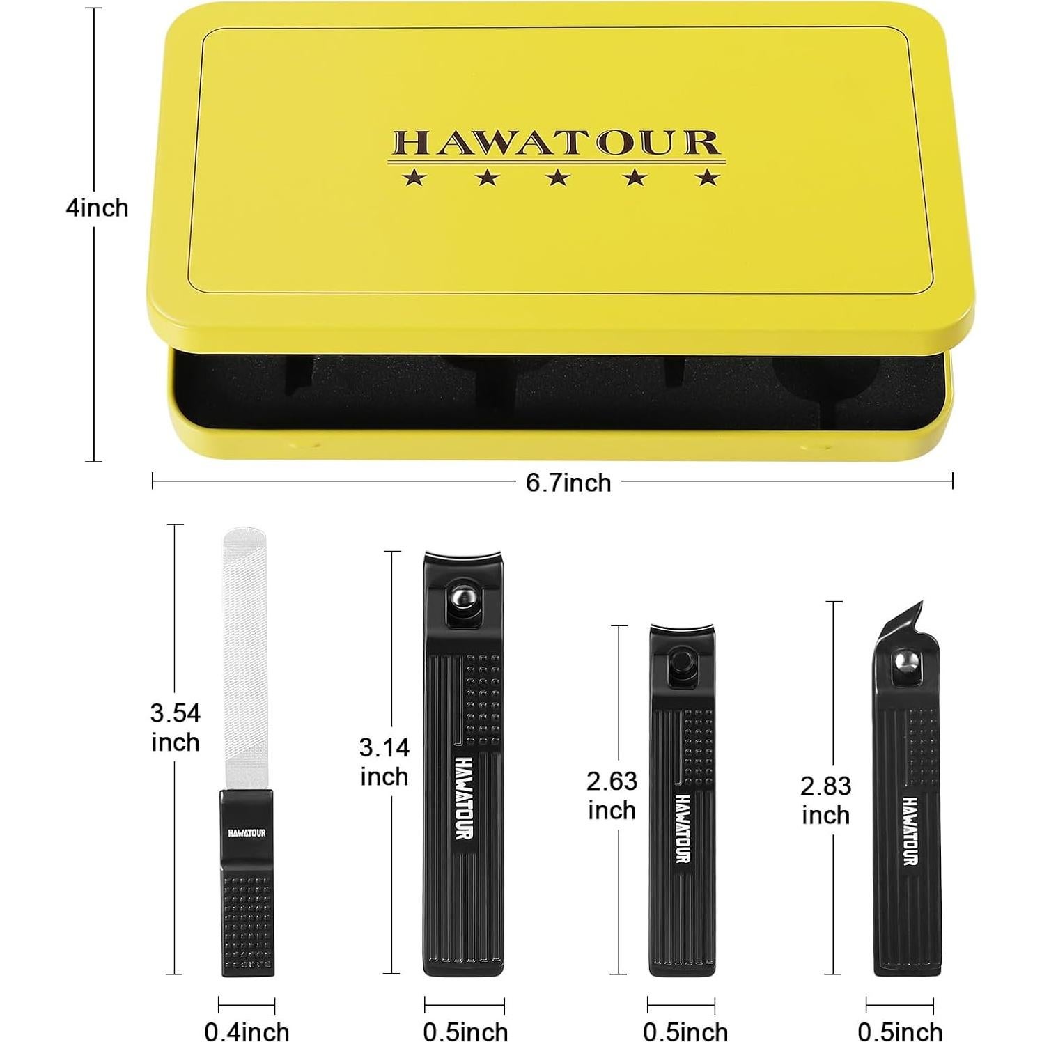 Kit de Manicura y Pedicura HAWATOUR 4 en 1 Acero Inoxidable