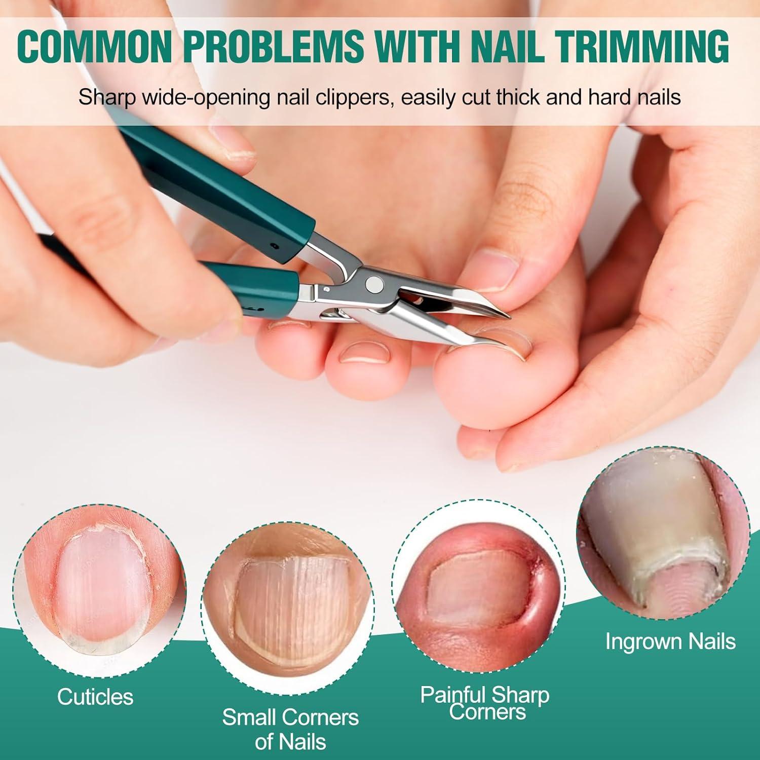 Cortauñas Antisalpicaduras FFyeiiy Set de 3 Piezas Verde