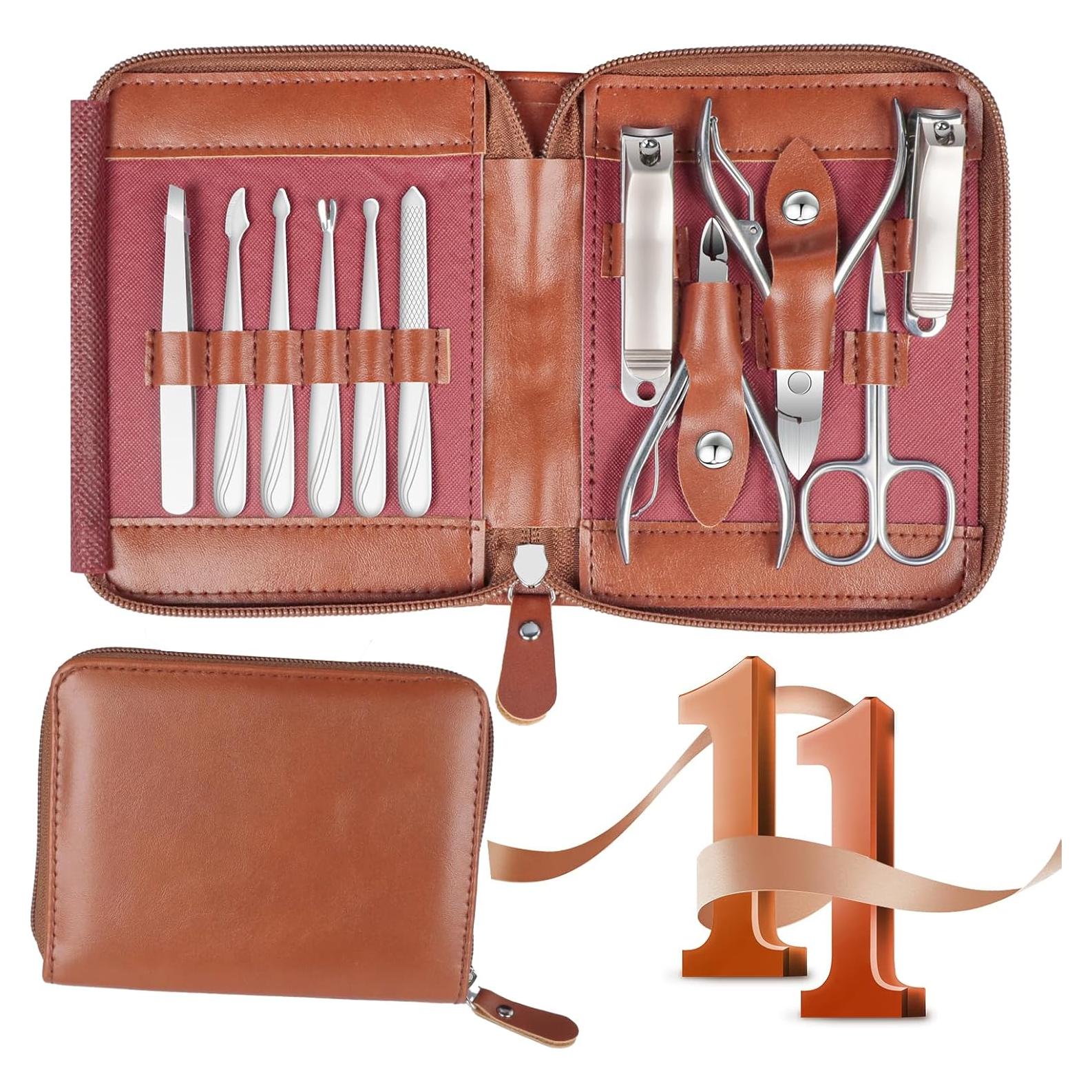 Juego de Manicura 11 en 1 RedFlow Acero Inoxidable Viaje