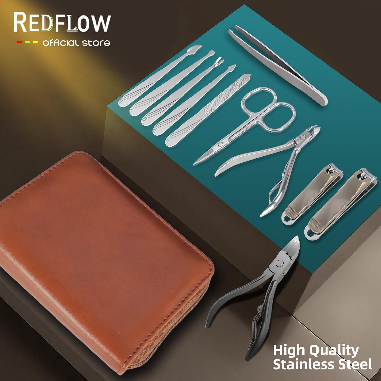 Juego de Manicura 11 en 1 RedFlow Acero Inoxidable Viaje