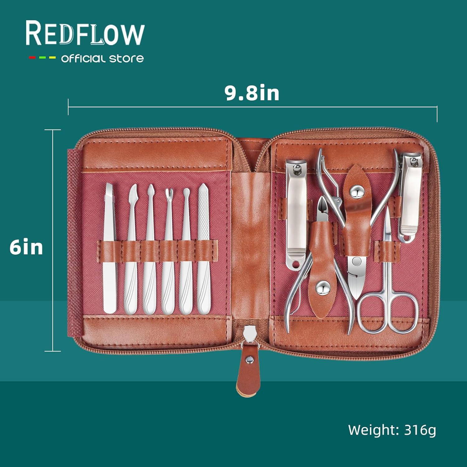 Juego de Manicura 11 en 1 RedFlow Acero Inoxidable Viaje