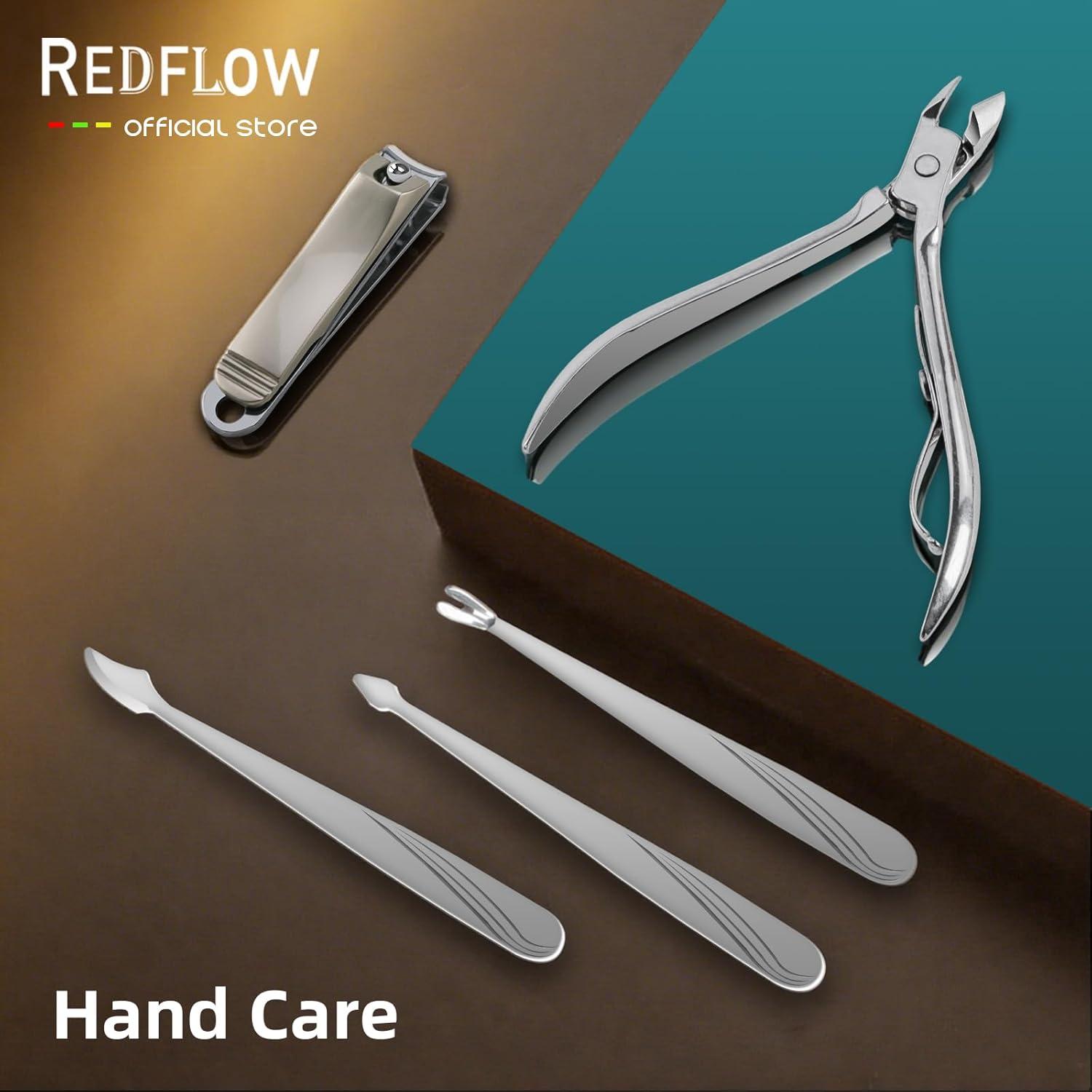 Juego de Manicura 11 en 1 RedFlow Acero Inoxidable Viaje