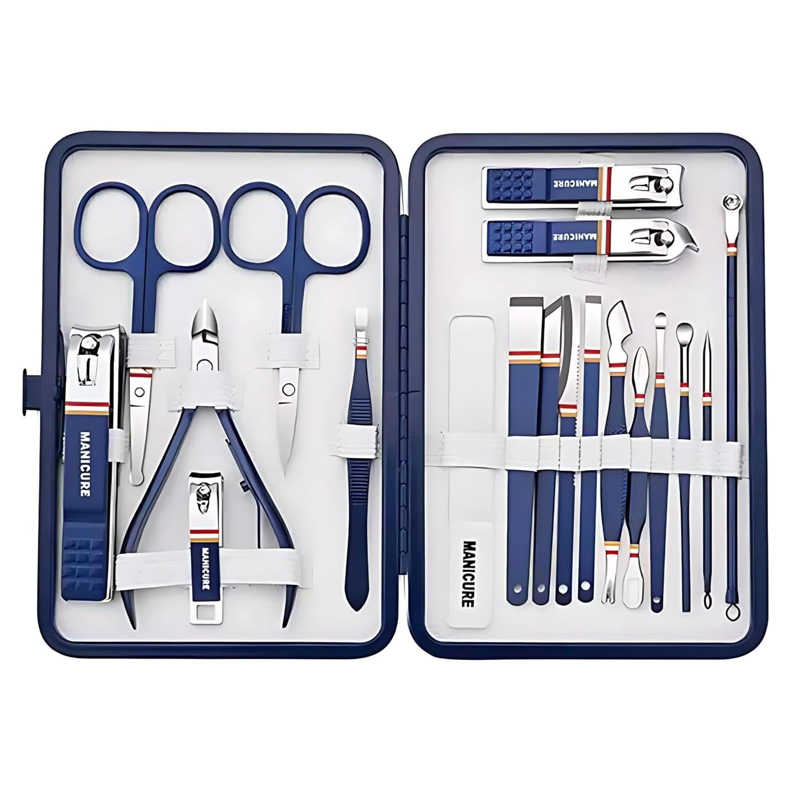 Kit de Manicura y Pedicura Kuzey Home 19 Piezas Acero Inoxidable