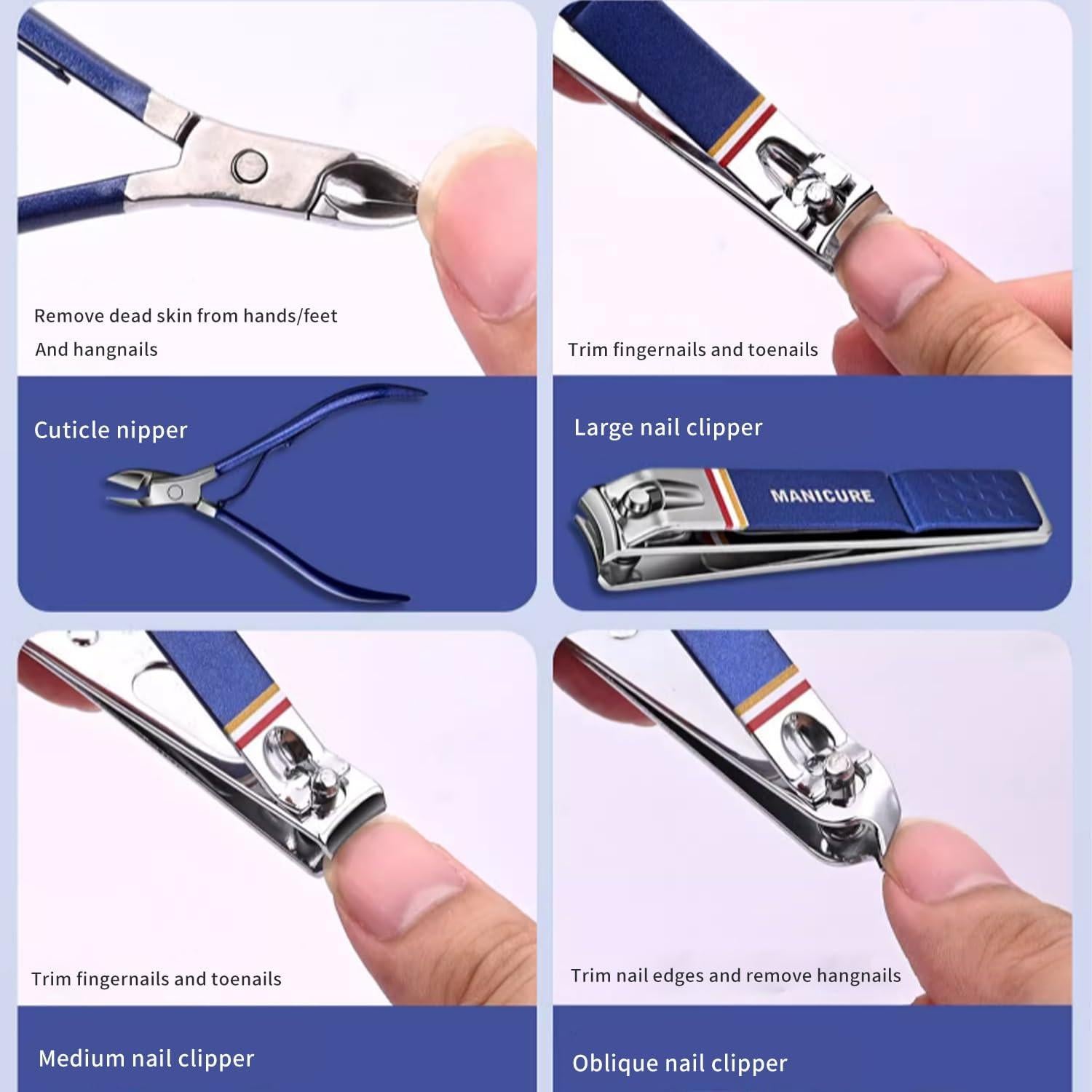 Kit de Manicura y Pedicura Kuzey Home 19 Piezas Acero Inoxidable